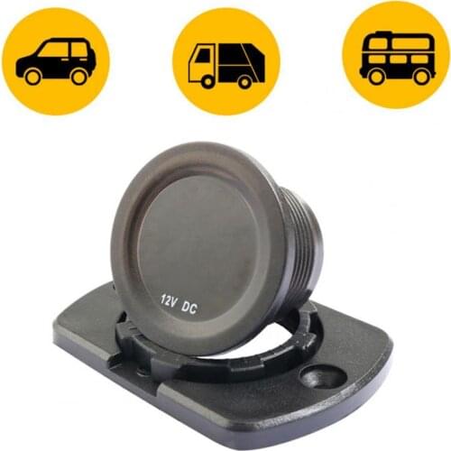 12V Voltmeter Round LED Digital Display Flame-retardant PC Voltage Tester Panel Meter for Car