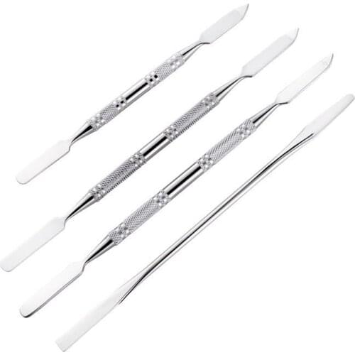 1pcs 4 Types Stainless Steel Dual Heads Makeup Toner Spatula Mixing Stick Foundation Cream Mixing Tool Cosmetic Make Up Tool