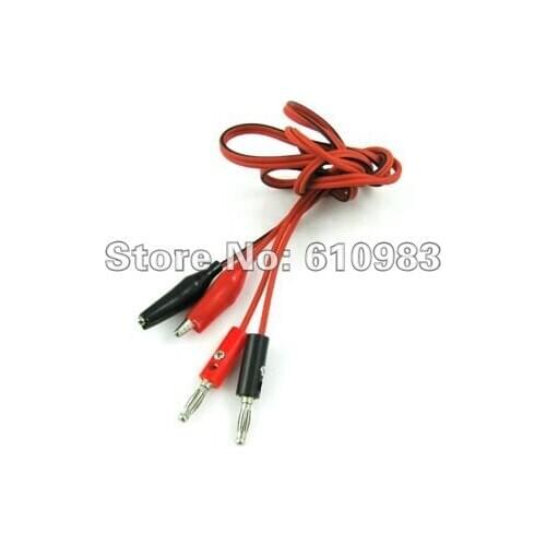 10pieces/lot) Wholesale Crocodile Alligator Clips Test Leads to banana plugs adapter cable 1m