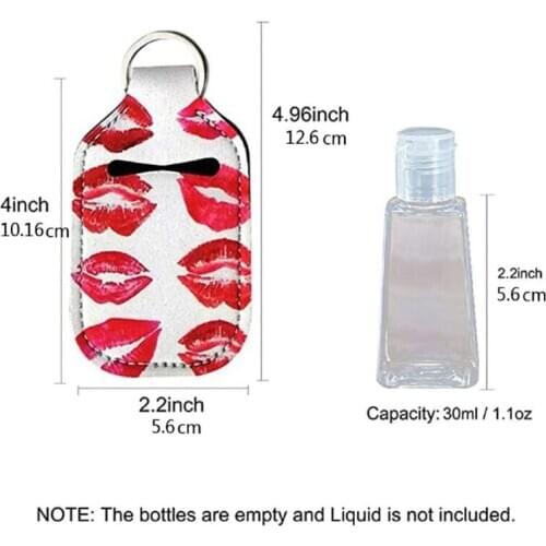 12 Styles Hand Sanitizer Keychain Holder Eeusable Bottles Refillable Keychain 2XPB