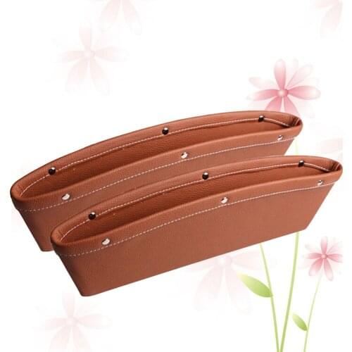 2pcs Car Seat Gap Filler Organizer Drop Catcher Pocket Between Seat and Console (Black)