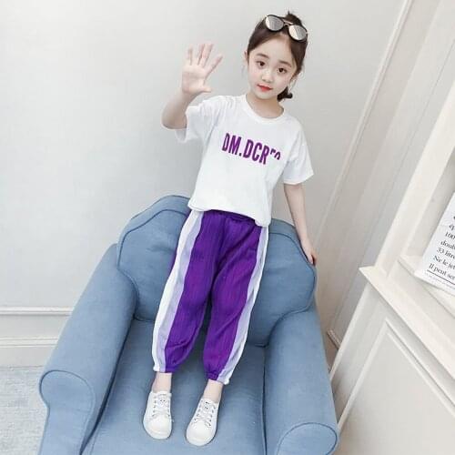 2021 New Baby Girls Sweatshirt Sets Kids Spring T shirts + Loose Pants 2PCs Toddler Children Cotton Sports Teenage Clothes Sets
