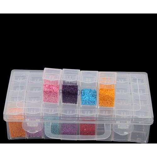 32/64/96128 Slots Diamond Painting Tools Storage Box Rhinestone Container Stone diamond Embroidery Case Jewelry Drill Organizer