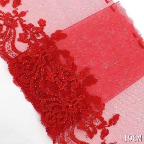 40Yards Red Flowers Golden Thread Lace Trim Ribbon For Lingerie Bra Sewing Underwear Fabric Accessories High Quality