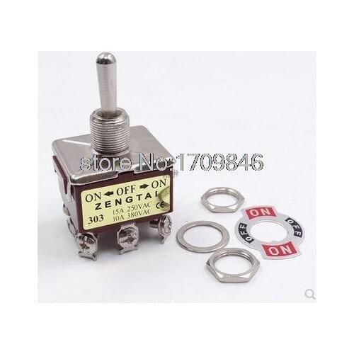 5pcs TPDT ON/OFF/ON Industrial Toggle Switches 303 triple pole double throw