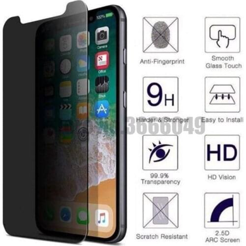 500pcs Privacy Screen Protector Film For iPhone XS Max XR X 8 7 6 6S Plus Premium Guard Protective 9H Hardness Tempered Glass
