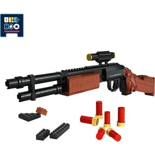 527pcs The M870 Rifle Shotgun Super Military Puzzle Building Blocks Assembled Classic Boys Boys Simulation CS Gun Model