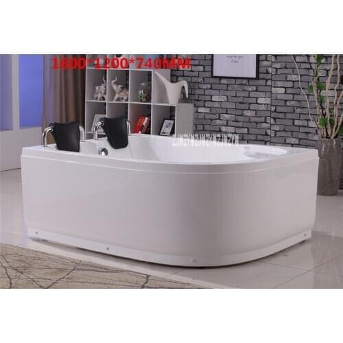 Acrylic Bathtub 1.6M Double Adult Bathtub with Bath Pillow Family Hotel Bathroom Freestanding Bath Tub Right/left skirt optional