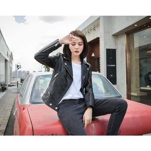 Free Shipping,2021 Brand new.women genuine leather jacket.fashion slim real sheepskin coat.quality biker leather clothing