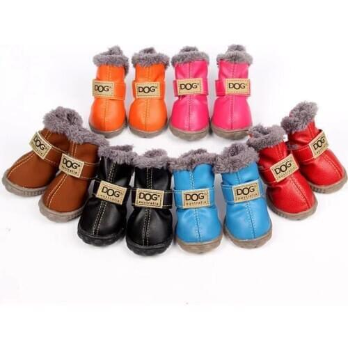 Pet Dog Shoes Winter Warm Dog Snow Boots Waterproof Shoes For Small Dogs Chihuahua Teddy Bichon Anti Slip Puppy Pet Cotton Shoes