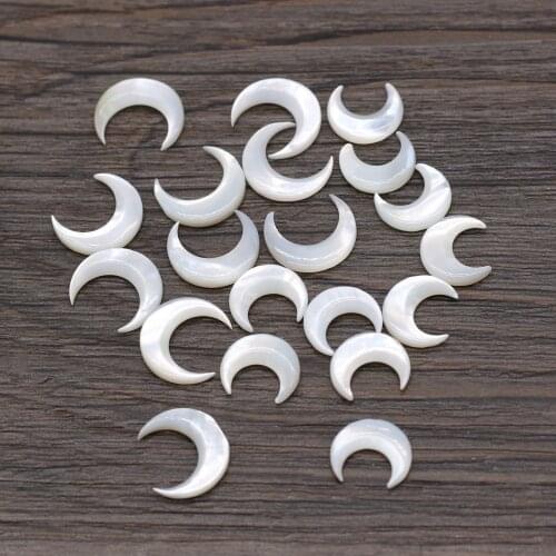 Wholesale Natural Mother of Pearl Shell Beads Moon Shape Loose Bead for Jewelry Making Women Necklace Earrings Accessories