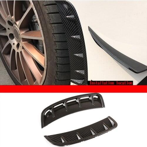 For Mercedes-Benz A Class W177 2019-21 ABS Carbon Fiber Car Front Bumper Spoiler Side Deflector Sticker Car Exterior Accessories