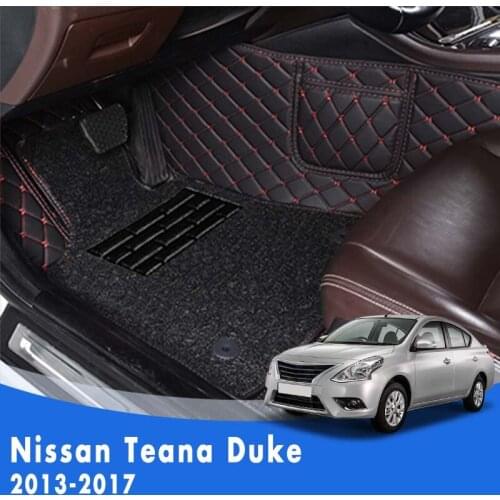 LHD Luxury Double layer Wire loop Carpets Car Floor Mats For Nissan Teana Duke 2017 2016 2015 2014 2013 Artificial Leather Decor