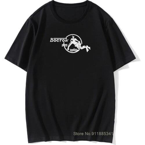 Vostok Scuba Dude Diver Design Men T Shirt Diving Sea Aquanaut Ocean Vintage Short Sleeve Cotton Tees Black High Quality