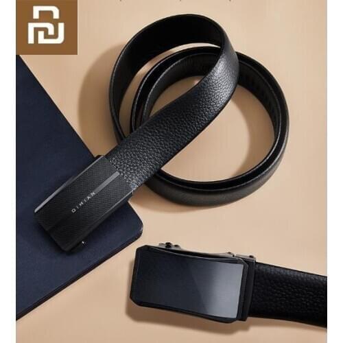 Xiaomi Qimian Mens First Layer Cowhide casual Fashion Belt Alloy Automatic buckle belt Business Retro Wild High Quality Belts