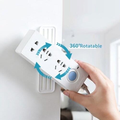 Wall Mounted Self Adhesive Extension Socket Fixator Plug Board Storage Hanger Cable Wire Organizer Remote Holder