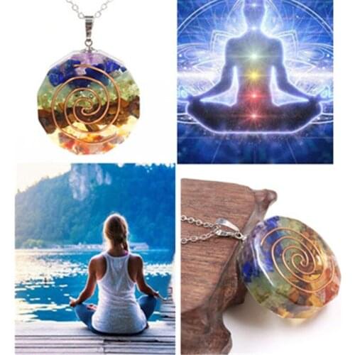 Natural Pebble Stone Aogan Double Helix Energy Chakra Crystal Healing High Frequency Fashion Pendant Jewelry Accessories