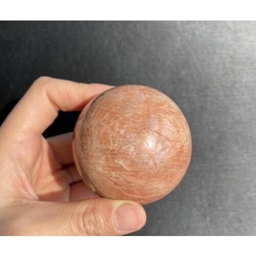 Natural peach moonstone sphere quartz crystal stone ball healing reiki decoration gift
