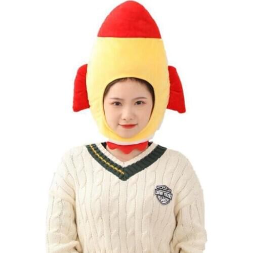 New rocket hood hat plush hat toy birthday stuffed cartoon cap gift
