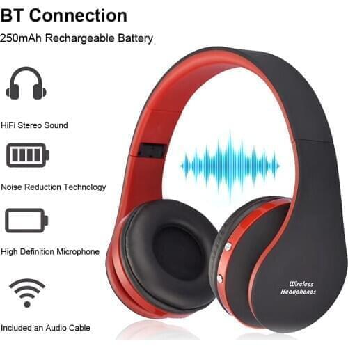 New Wireless BT Headphones with Microphone Gaming Earphone Over-Ear Foldable Bluetooth Stereo Over-Ear headsets for kids