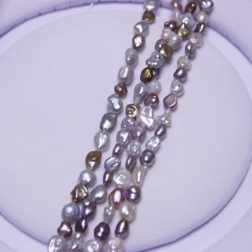 6-8mm Size KESHI PEARLS STRAND Loose Natural Pearl Necklace Real Pearl Strand String 38cm Long DIY Jewelry Necklace/Bracelet