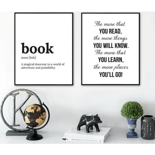 Minimalist Book Text Learning More To Know More Canvas Painting Posters and Prints Bedroom Wall Art Pictures Living Room Decor