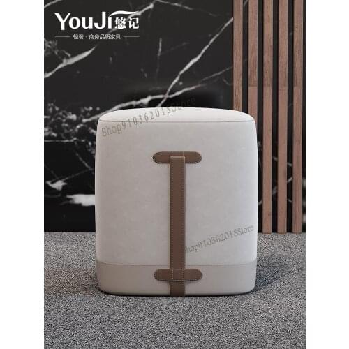 Nordic Saddle Stool Home Fabric Sofa Stool Living Room Simple Small Square Stool Fashion Personality Foot Sit Pier