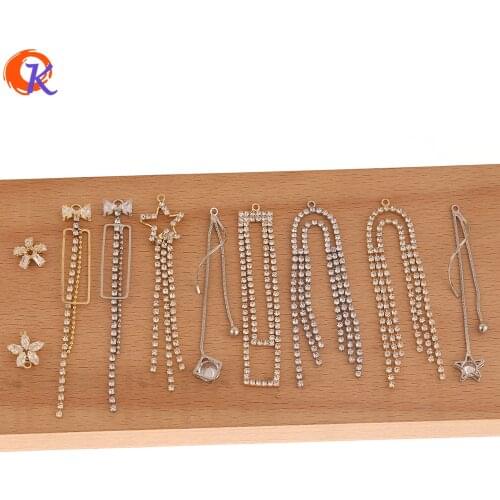 Cordial Design 50Pcs DIY Jewelry Making/Hand Made/CZ Earrings Connectors/Rhinestone Claw Chain/Jewelry Findings Component