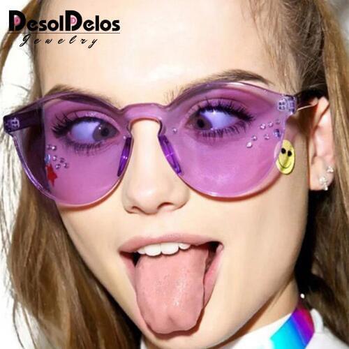 Summer Rimless Sunglasses Women Brand Designer Transparent Shades Sun Glasses Cool Color UV400 Oculos De Sol gafas