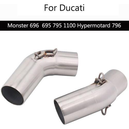 Mid Pipe for Ducati Monster 695 696 795 796 1100 Motorcycle Exhaust Pipe Stainless Steel Slip On 51mm Hypertoard 796 Left Right