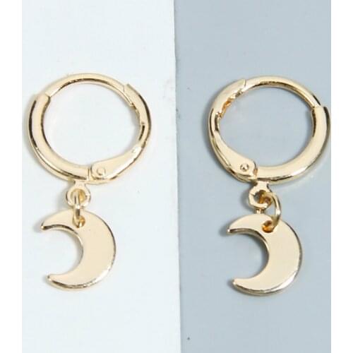 New Hot Sale Earrings Fashion Jewelry Brincos Punk Simple Moon Earrings Wholesale Womens Best Gift Oorbellen Luxury Earings