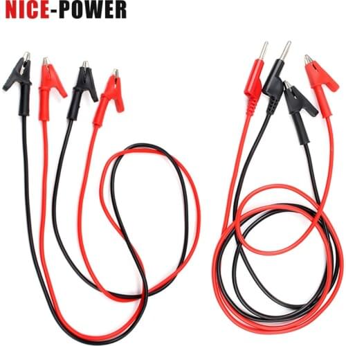 1M Double End Test lead Wire Line electrical Voltage 4mm Banana Plug and Alligator Clip Crocodile 10A multimeter DIY Test