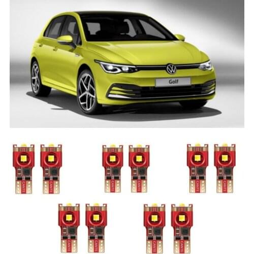 10pc w5w Car LED lighting For vw polo passat b5 b6 golf 4 touran t5 tiguan golf 5 AMAROK BEETLE BORA CADDY interior light kit
