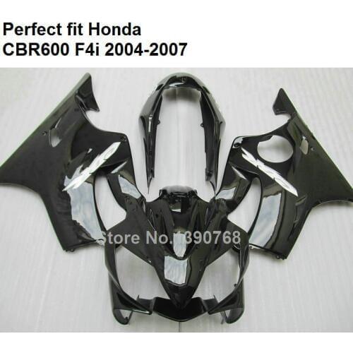 100% fit injection fairings for Honda CBR600 F4i 04 05 06 07 black fairing kit CBR600F4i 2004 2005 2006 2007 HZ132