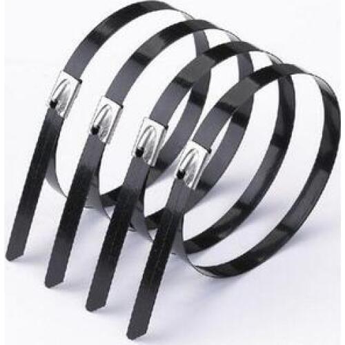 1000pcs/lot, 4.6mm*300mm PVC plastic coated stainless steel cable tie, SS304 with plastic coated.Fast delivery by TNT