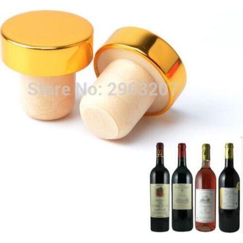 300pcs Packing Material Metal Cover Type T Plug Cap Red Wine High Polymer Wine Bottle Stopper Repeatedly Used