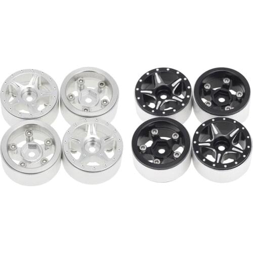4/Set RC Metal Wheel Rims for Axial SCX24 90081 1:24 RC Off-Road Crawler Car