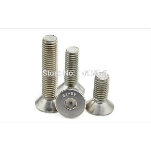 5-20pcs/Lot Metric M6 Stainless Steel Flat Countersunk Head Hex Socket Cap Screw Bolt DIN7991