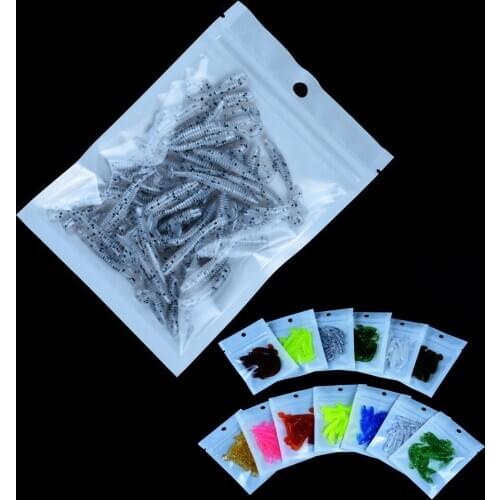 50Pcs/lot 45mm Soft Baits Shad Soft Lure for Fishing Lure Bait Tuna Worm T-tail Easy Shiner Pike Jig Carp Rubber Wobblers Fish