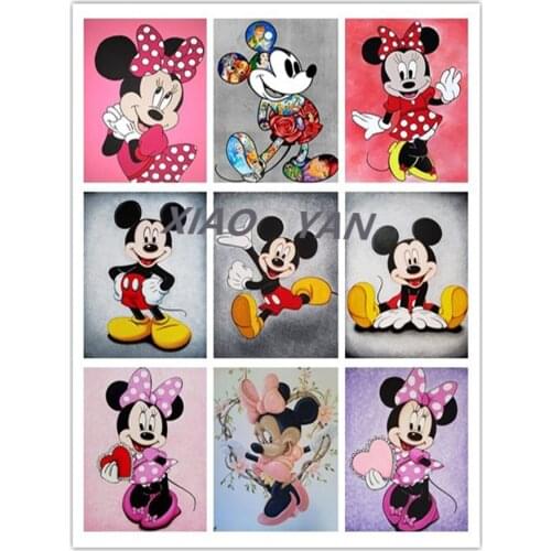 Disney Diy Diamond Embroidery Full Square Round Drill 5d Cartoon Mickey Diamond Painting Cross Stitch Rhinestone Mosaic