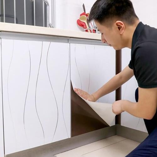 Shiny Self Adhesive Wallpaper 3d Wall Sticker Vinyl Film Cupboard Furniture Renovation Stickers Kitchen Cabinet Waterproof Films