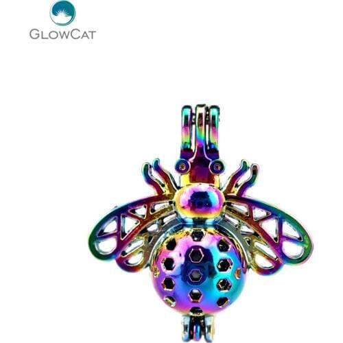 C84 5pcs/lot COLORS Multicolor Bee Pendant Pearl Locket Fairytale Party