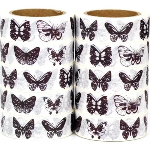 NEW 10pcs/Lot Decorative Cute Brown Butterflies Washi Tapes Japanese Paper Scrapbooking Adhesive Masking Tape Stationery