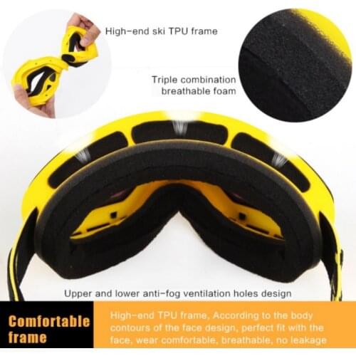 Children UV400 Skiing Goggles Anti-fog Glasses Girls Boys Snowboard Large Spherical Child Snowboard Eyewear