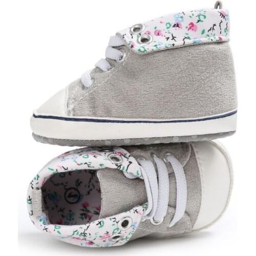 Baby Canvas Classic Sports Sneakers Newborn Baby Boys Girls Print Floral First Walkers Shoes Infant Toddler Anti-slip Baby Shoes