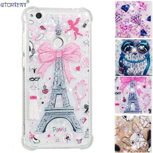 Huawei P8 P9 Lite 2017 Honor 8 Lite Glitter Dynamic Liquid Quicksand Shockproof Cute Case PRA-LX1 PRA-LA1 PRA-TL10 Bumper Cover