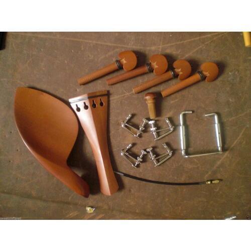 JUJUBE Violin fitting 4/4 with (Silver)screw, tail gut, fine tuner(silver color)