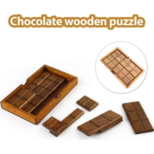 Classical Simulation Chocolate Wooden Puzzle Assembling Toy Box Jigsaw Puzzle Building Puzzle Block Gift For Children