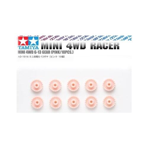 10pcs Tamiya Mini 4WD Racer Model Parts Four-wheel Drive 4-wheel Car Pink Crown Teeth 94691 G-13 Gear Set