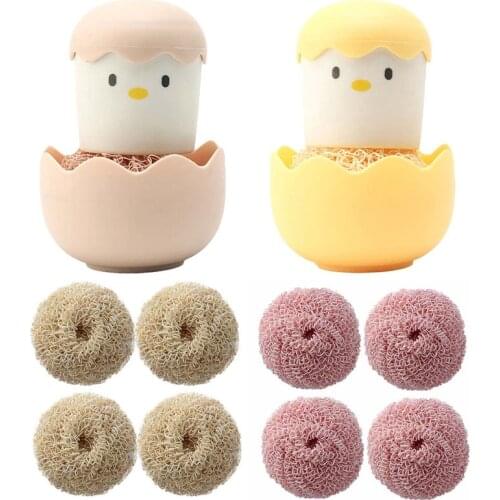 Multifunction Eggshell Chicken Dishes Cleaning Washing Pot Brush Utensil Stovetop Decontamination Fiber Ball Kitchen Tools
